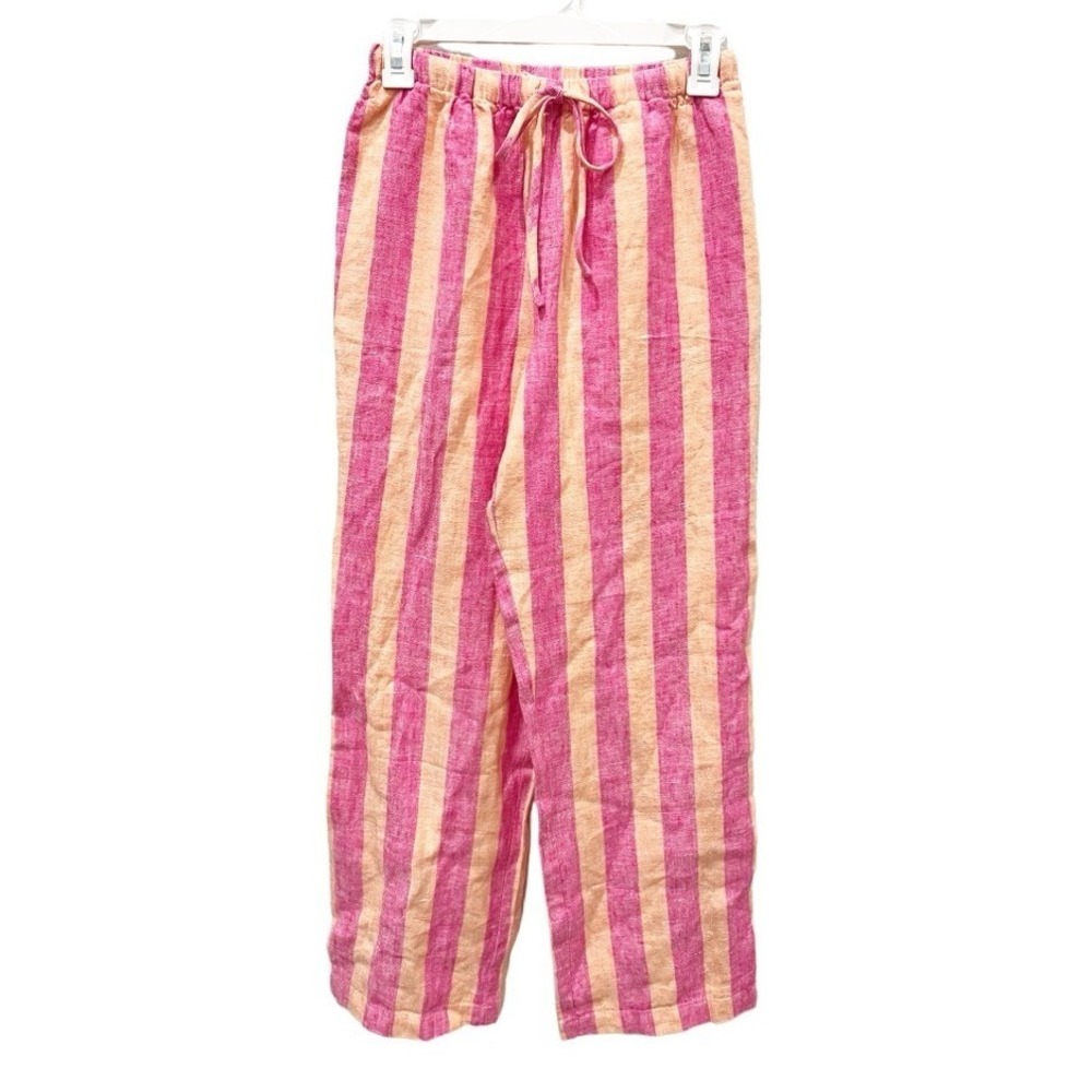 Electric & Rose 100% Linen Striped Pisces Pants Size XS Effortless Dopamine